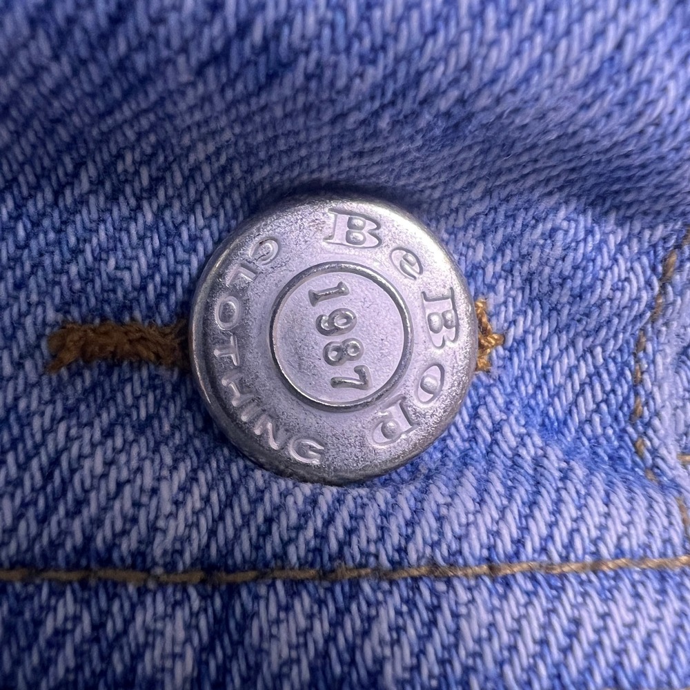 VTG Be‎ Bop Clothing Denim Vest Blue Jean Sleeveless Collared Jacket Womens - Picture 5 of 9